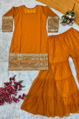 HAVY PURE FOX GOURGATE  TOP AND PLAZZO WITH FANCY DUPPATA - Vastra Gehna