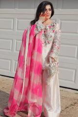 New Designer Collection In Natural Crep Silk Top-Bottom And Dupatta Set Fully Stitched Ready To Wear