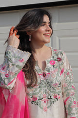 New Designer Collection In Natural Crep Silk Top-Bottom And Dupatta Set Fully Stitched Ready To Wear