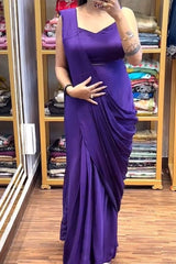 Super Trending Embroidery Sequence work saree with full koti - Vastra Gehna