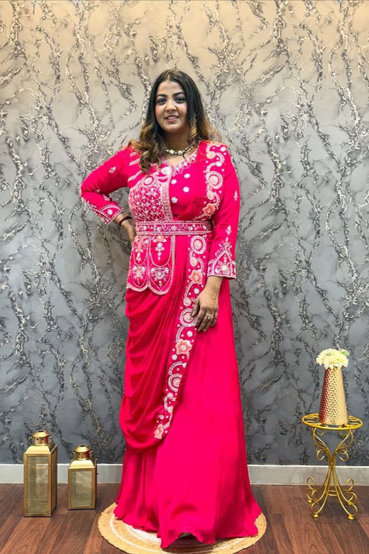 Designer gown With koti and Dupatta - Vastra Gehna