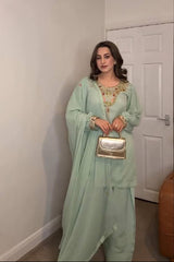 New Designer Party Wear Look Top-Plazzo and Dupatta With Heavy Embroidery Work