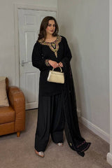 New Designer Party Wear Look Top-Plazzo and Dupatta With Heavy Embroidery Work