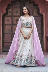 New Launching Festival Lehenga Choli Heavy  Embroidery Sequence & Thred Work