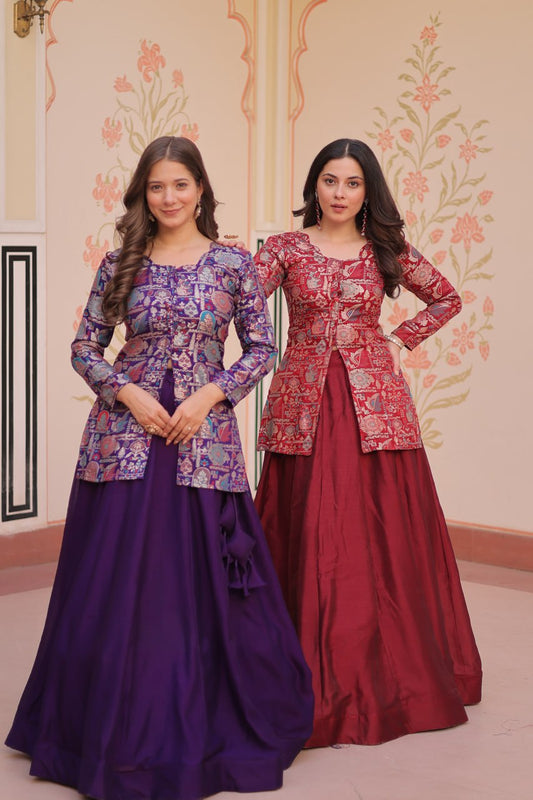 Pure Simmer Vichitra  LEHENGA CHOLI - Vastra Gehna