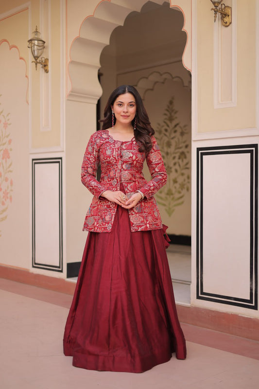 Pure Simmer Vichitra  LEHENGA CHOLI - Vastra Gehna