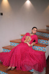 Bandhani Print work with kutchi