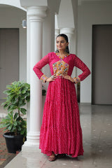 Bandhani Print work with kutchi