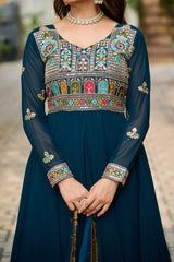 Faux Blooming with Sequins & Multi Thread Embroidered work - Vastra Gehna