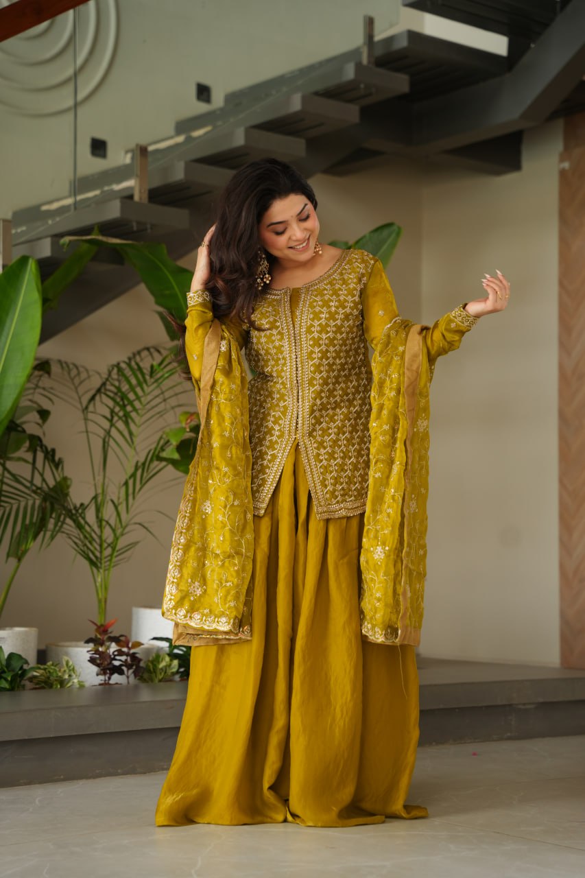 Fendy with Rich Beads Embroidered work - Vastra Gehna