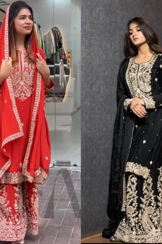 NEW ĐĚSIGNER PARTY WEAR TOP AND SARARA. - Vastra Gehna