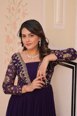Faux Blooming With Sequins & Zari  Embroidered - Vastra Gehna