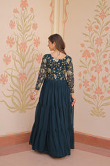 Faux Blooming With Sequins & Zari  Embroidered - Vastra Gehna