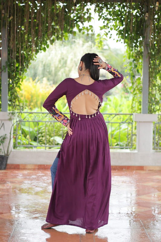 Leheriya Print work with kutchi Patchework in Faux Georgette.