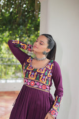 Leheriya Print work with kutchi Patchework in Faux Georgette.