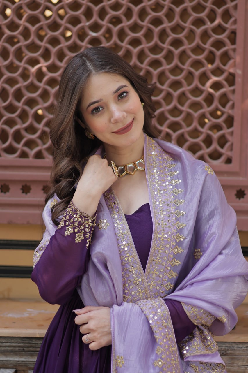 Star Georgette with Embroidery LEHENGA - Vastra Gehna
