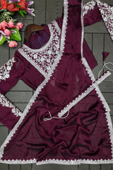 Heavy Rangoli ready to wear saree with Embroidery Blouse - Vastra Gehna