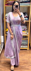 saree with Embroidery Blouse - Vastra Gehna