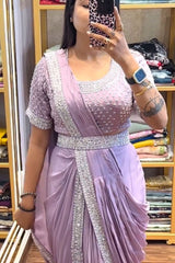 saree with Embroidery Blouse - Vastra Gehna