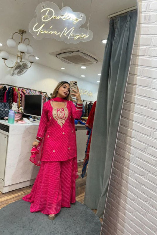 New Party Wear Look Top , Sarara With Dupatta - Vastra Gehna