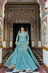 PLAZZO. WITH FANCY DUPPATA AND EMBROIDERY WORK - Vastra Gehna