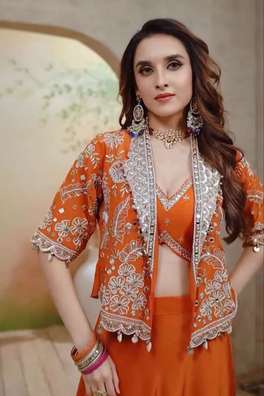 Heavy Rangoli  Koti with Lehenga - Vastra Gehna