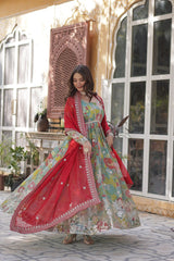 ALIA CUT GOWN WITH DUPATTA SET (Copy) - Vastra Gehna