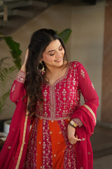 Rich Zari & Sequins Gown with dupatta - Vastra Gehna