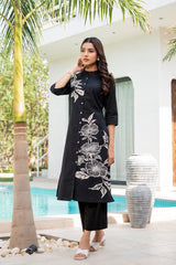 elegent white embroidary  Cotton Co-Ord Set - Vastra Gehna