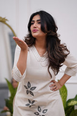 elegent white embroidary  Cotton Co-Ord Set (Copy) - Vastra Gehna