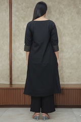 black; suit with white heart print  on cotton Co-Ord Set (Copy) - Vastra Gehna
