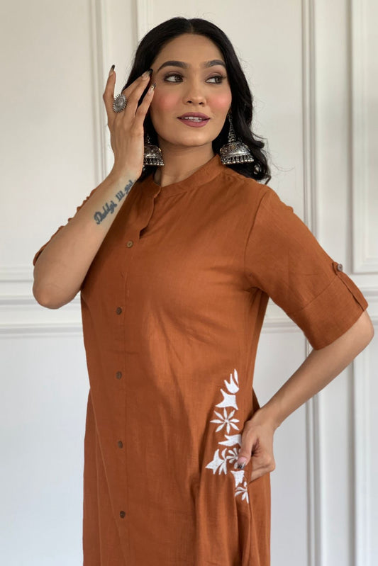 Our elegant  designer printed kurta & plazzo co-ord set set pure cotton - Vastra Gehna