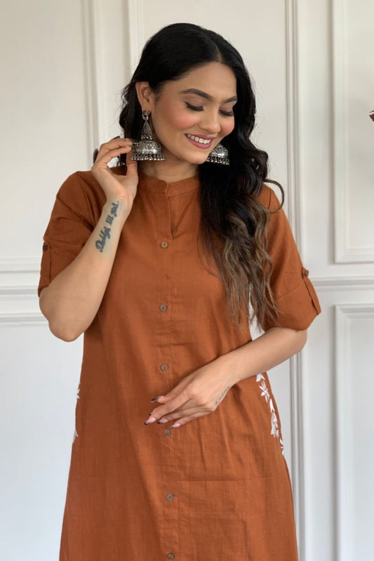 Our elegant  designer printed kurta & plazzo co-ord set set pure cotton - Vastra Gehna