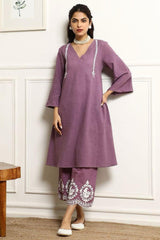 Our elegant designer printed kurta & plazzo with dupatta  as gown set pure cotton. - Vastra Gehna