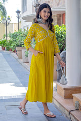 Our elegant designer printed kurta  gown style pure cotton. - Vastra Gehna