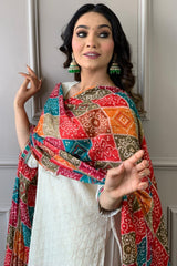 Our elegant  designer printed kurta & plazzo with dupatta  co-ord set set pure cotton. - Vastra Gehna
