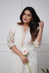 Our elegant designer printed kurta with plazzo co-ord set set pure cotton. - Vastra Gehna