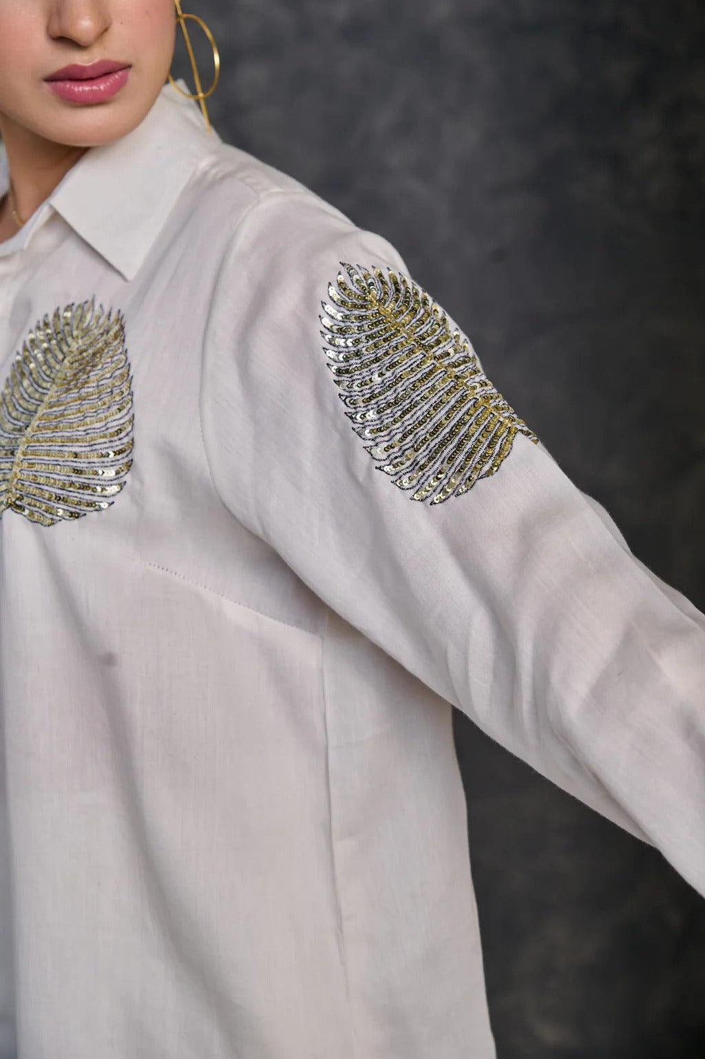 Our elegant  designer shimmer kurta & plazzo co-ord set set pure cotton - Vastra Gehna