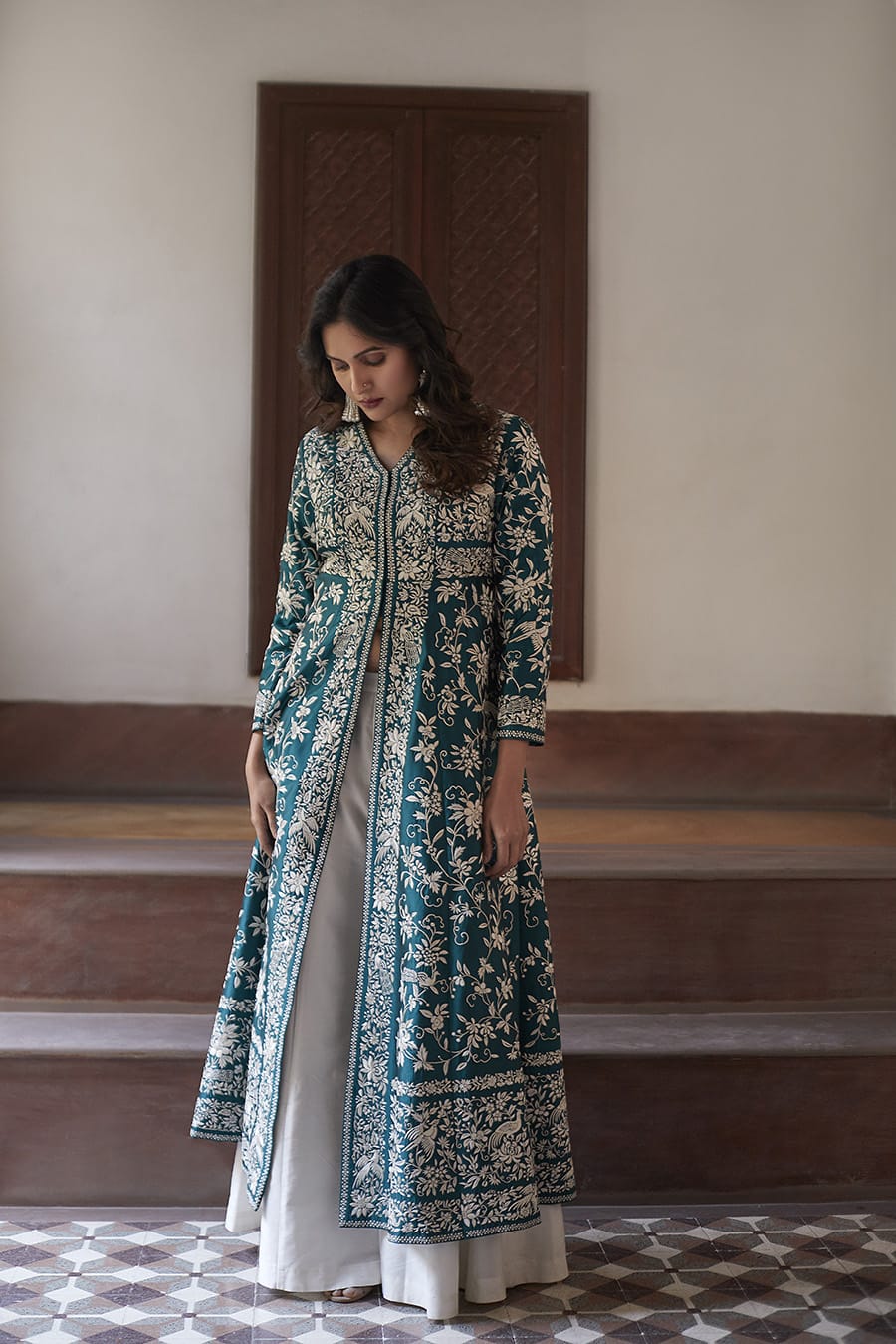 Our elegant  designer printed kurta & plazzo co-ord set set pure cotton - Vastra Gehna