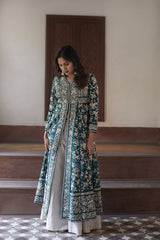 Our elegant  designer printed kurta & plazzo co-ord set set pure cotton - Vastra Gehna