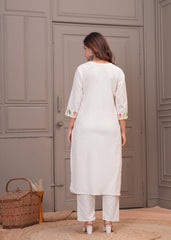 Our elegant designer kurta with pant co-ord set set pure cotton.