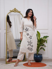 Our elegant designer kurta with pant co-ord set set pure cotton.
