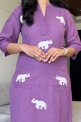 Our elegant designer printed work multicolours  kurta with plazzo co-ord set pure cotton