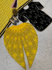 Launching New Designer Party Wear Look Top ,Dhoti Salwar and Dupatta*