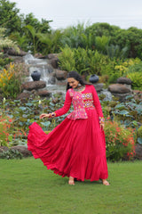 Reyon With Kutchi Gamthi Embroidered Work & Cotton Print Work