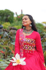 Reyon With Kutchi Gamthi Embroidered Work & Cotton Print Work