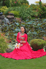 Reyon With Kutchi Gamthi Embroidered Work & Cotton Print Work