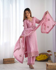 *Presenting  New Real Modeling Designer Party Wear Look Top-Bottom and Dupatta With Heavy Embroidery Work*