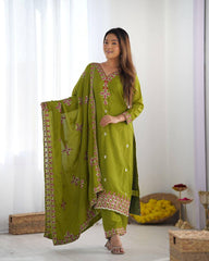 *Presenting  New Real Modeling Designer Party Wear Look Top-Bottom and Dupatta With Heavy Embroidery Work*