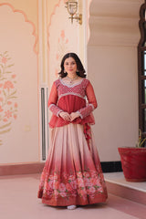 Chiffon with Beads Embroidered work